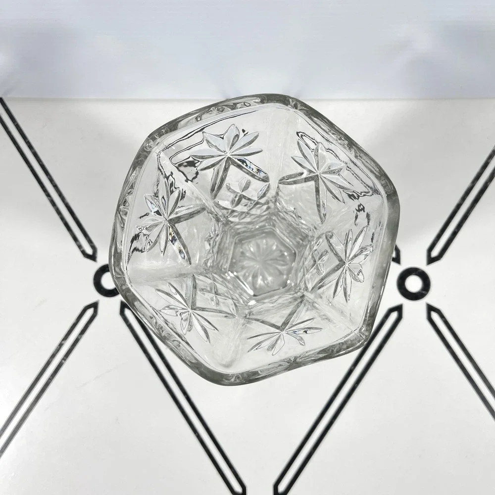 VTG Anchor Hocking Early‎ American Prescut Star of David Diamond Cut Vase